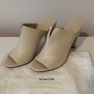 Vince Women's Cream Mules- Never worn 10